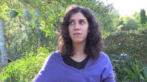 Elena Mazzi interviewed in a garden